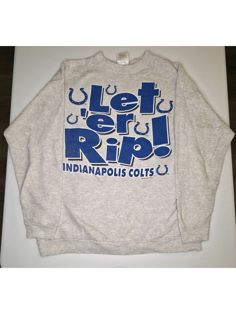 1995 NFL Indianapolis Colts "Let 'er Rip!" Crewneck